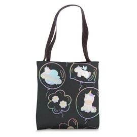 Cute Kawaii Unicorn Pastel Balloons Dreams Clouds Pink Moon Tote Bag