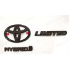 AUTO 3PCS REAR TAILGATE GLOSS BLACK EMBLEM OVERLAY 2021+TOYOTA SIENNA