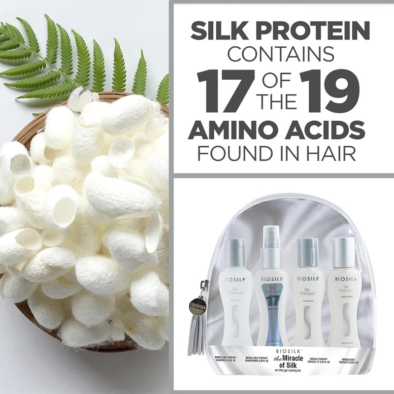 Biosilk The Miracle of Silk Kit, Includes Silk Therapy Shampoo,