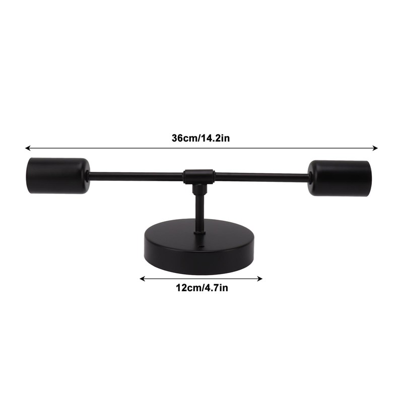 E27 E26 Double Wall Light Base Iron 85‑265V Black Modern