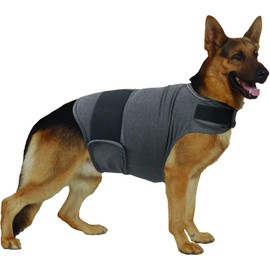 QIYADIN Dog Anxiety Relief Shirt, Adjustable Anxiety Coat Jacket for Fireworks, Thunderstorm, Travel, Separation, Calming Vest Wrap for Small Medium Large Dogs (XL)