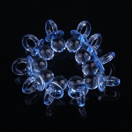 CHSYOO 100 x Mini Deco Pacifier Set, Confetti Table Decoration Confetti Streudeko Giveaway Gift for Christening Babyshower Baby Shower Wedding Birthday Kids Party, Blue