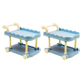 Sosoport 2pcs Mini Dining Car Models Lifelike Kitchen Decor for Miniature Houses Safe Adornments for DIY Dollhouse Layouts and Playhouse Scenes