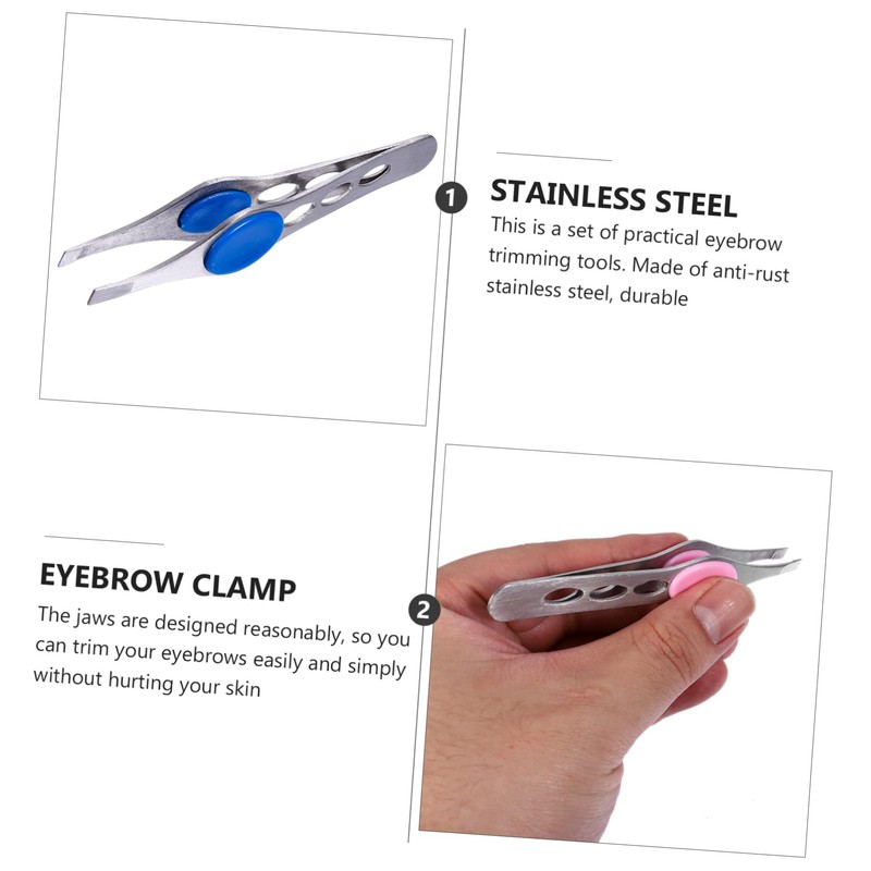 BIUDECO Stylish Eyebrow Clip 4pcs Stainless Steel Tools for Brow
