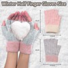 2 Pairs Fingerless Gloves for Women, Knitted Touch Screen Thermal