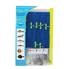 FLASHMER FISHING HOOK LONGLINE MIX 20 (50m, Blue/Silver, 20 Pieces)
