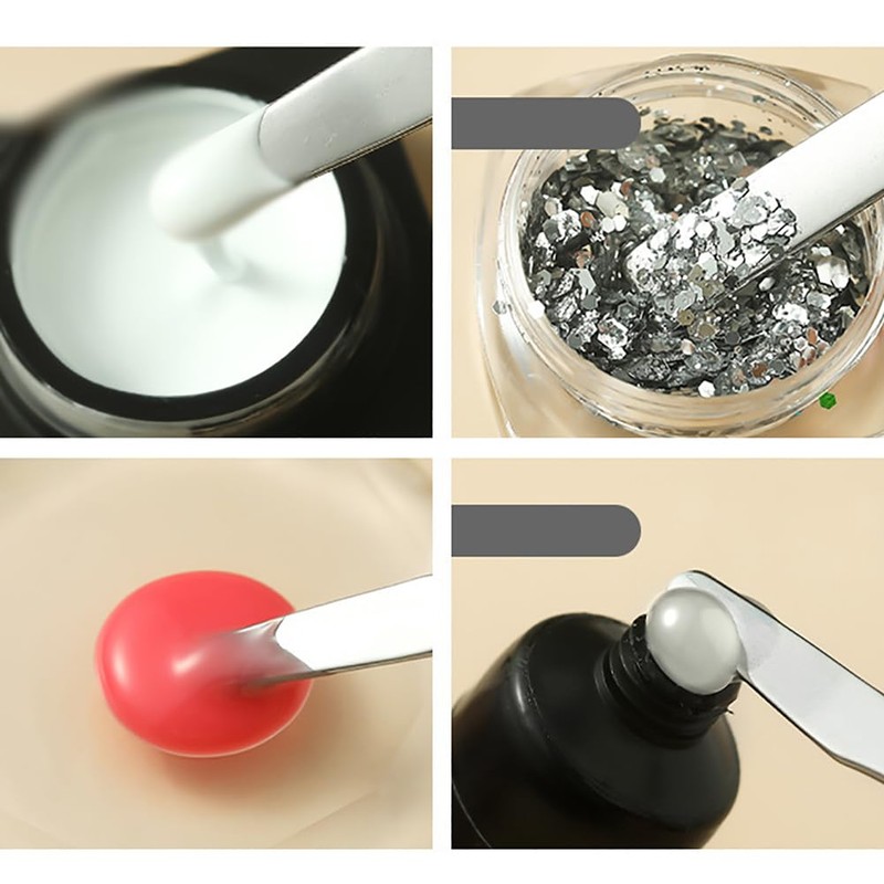 JIHUOO 2 Pcs Stainless Steel Lab Spatula Double Ended Makeup