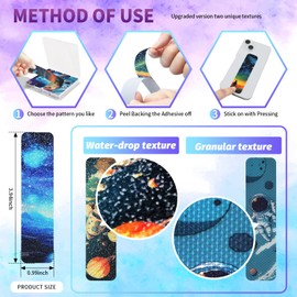 48 Pieces Anxiety Sensory Stickers with Storage Box - Sensory Strips 2 Textured Surface Adhesives Fidget Strips for Office & Classroom Desk Relieve Adult & Teen Stress (Starry Sky Style)