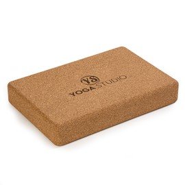 Yoga Studio The Comfortable Natural Cork Flat Yoga Block (30.5cm x 20.5cm x 5cm) Support Aid, Eco Friendly