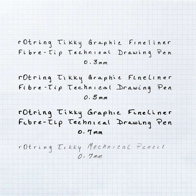 rOtring Tikky Graphic 0.40 mm Black Fibre Tip Pen, Box