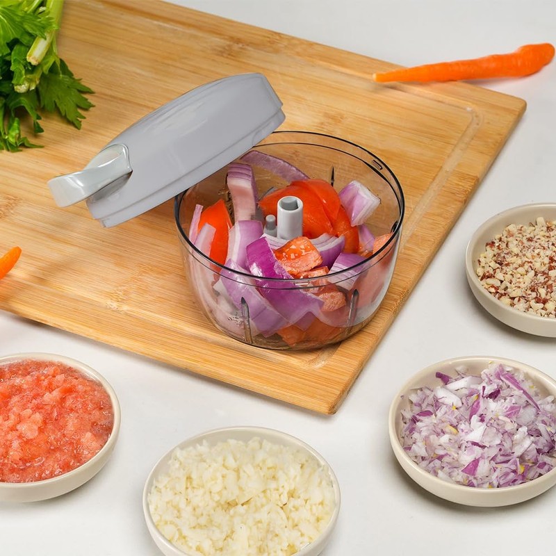 Manual Food Processor Vegetable Chopper 2.3 Cup Small Mini Hand