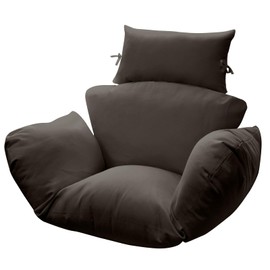 Outdoor egg Chair Cushion Replacement 47x31.5x4.7 Inch -Thicken Foldable Removable Waterproof Egg Chair Cushions with Headrest, Indoor Hanging Chair Cushion, Patio Swing Cushions,Machine Washable,Gray