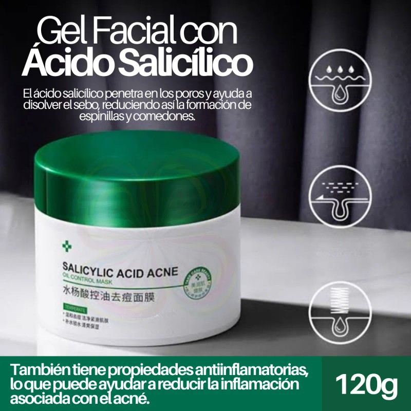Gel Facial Ácido Salicílico Universo en Linea Antiacné Noche 120ml