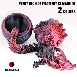 OVV3D PLA Filament 1.75mm, 3D Printer Filament Silk PLA Dual Color PLA Filament, Black Red PLA Filament, Color Change Every Inch Filament 3D Printer Filament +/-0.02mm, 1kg/2.2lb