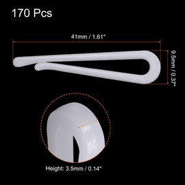 sourcing map 170 Pcs 1.61 Inch U Shape Alligator Clip, Shirt Clip, Clothespins for Socks, Pants, Ties, Shirts, Garments, White