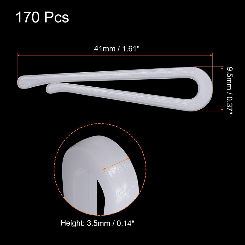 sourcing map 170 Pcs 1.61 Inch U Shape Alligator Clip,