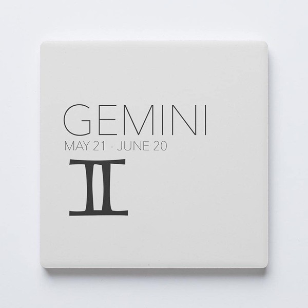 Gemini Zodiac, Joyride Home Decor, Single Ceramic Coaster, 4-inch Individual
