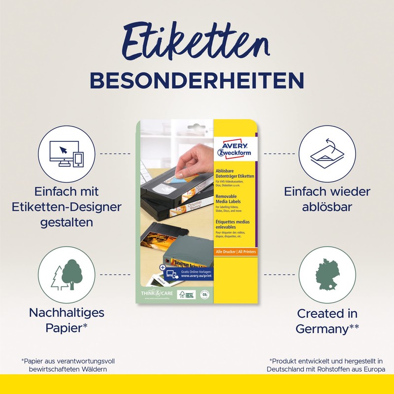 Avery Zweckform Disk Label DIN A4 70 x 50.8 mm