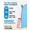 Voom Sonic Pro 3 Rechargeable Electric Battery Powered Toothbrush With