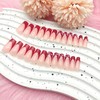 24Pcs Press on Nails Long Square Fake Nails with Red