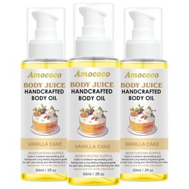 Aceite corporal Vanilla Cake, hidratante para piel seca con aceites naturales, fórmula ligera de rápida absorción para una piel suave y tersa, 7.1fl