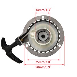 WOOSTAR Recoil Pull Starter with 3 Bolts Replacement for 2 Stroke 47cc 49cc Pocket Bike Mini Moto ATV 4 Wheeler Quad