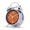Lafocuse Double Bell Alarm Clock, Analogue, No Ticking, Metal Orange
