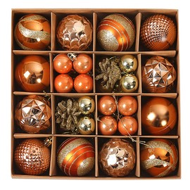 iDopick Christmas Ball Ornaments Set, 42PCS Assorted Shatterproof Christmas Tree Christmas Baubles Balls Ornaments with Hanging Hoop for Holiday Wedding Party Decoration (Golden)