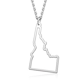 Idaho States Necklace State Outline Country Map Pendant Necklace Long Distance Friendship Jewelry Necklace for Women