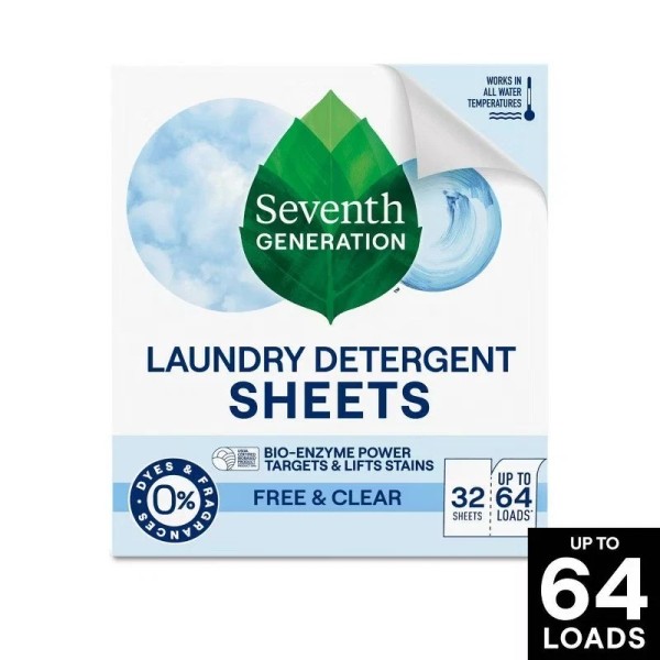 Seventh Generation Laundry Detergent Sheets - Free & Clear -