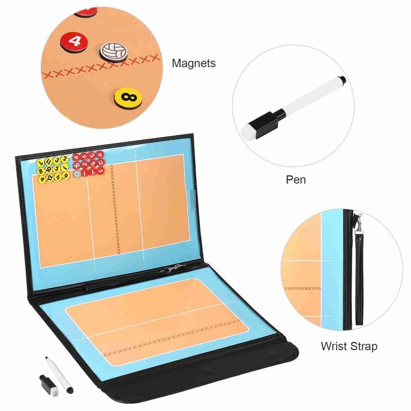 Foldable Volleyball Magnetic Tactic Board Coaching Strategy Board with Marker