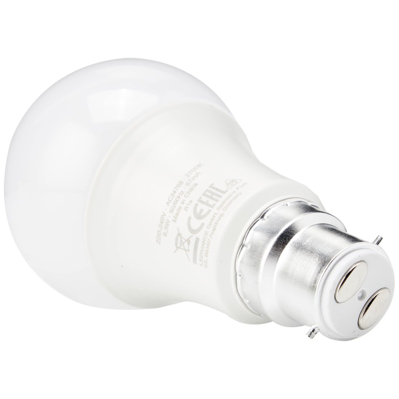 Osram LED Base Classic A Lampe, in Kolbenform mit B22d-Sockel,