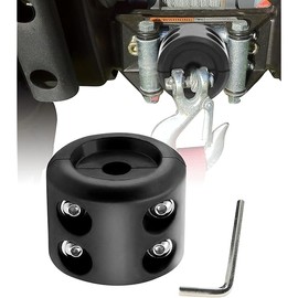 Rubber Winch Stopper,Winch Cable Hook Stopper,Rubber Rope Line Saver,Winch Cable Hook Rubber Stopper with Stainless Steel Screws and Nuts,Rubber Hook Stopper for Synthetic Winch Rope (Black)
