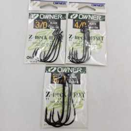 Owner Z Neck 5191 Offset Worm Hooks 5 Ct Super Needle Point 3/0, 4/0, 5/0 Choose - 5/0