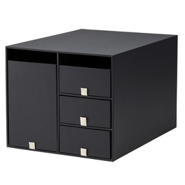 Plus LP-304YL 85-133 Small Storage Box Living Post Black L Size