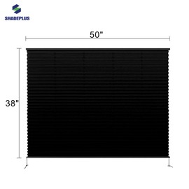 SHADEPLUS RV Blinds,RV Pleated Shades,RV Window Shades,Camper Blinds,RV Window Blinds for RV Camper Travel Trailers Motorhome's Window 50" W x 38" L Black