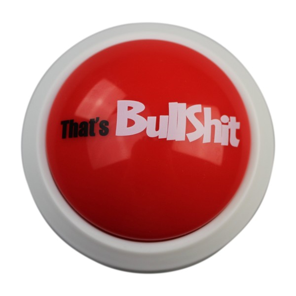 Talkie Toys Products That's Bullshit Button (White) - Talking Button Features Hilarious BS Sayings - Funny Gifts for Calling Out Fake News, Political bs and More