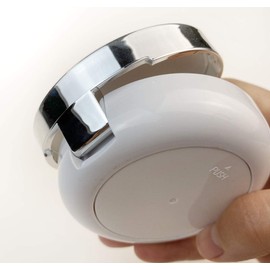 Empty Luxury Makeup Container for Powder, Air Cushion, Foundation, and BB Cream - White with Silver Edge, Comes with Sponge Powder Puff and Extra Inner Container