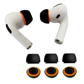 KASOTT Upgraded Best Memory Foam Ear Tips for AirPods Pro 1st & 2nd Gen | Comfortable Foam Ear Tips | Better Noise Cancellation | 3 Pairs Replacement Tips (Black, S)