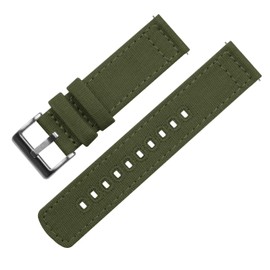BARTON WATCH BANDS Canvas Quick Release Watch Band Strap, Army Green, 18mm