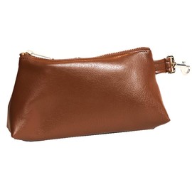 KEYPER® Bag - Luxe Travel Purse Wrist Pouch or Handbag Women’s Clutch Purse Women Faux Leather Wallet Small Purses for Women, Saddle Brown, Large