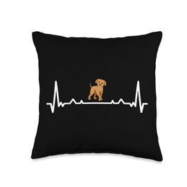 Poodle Motive Poodle Puppy Dog Heartbeat Poodle Throw Pillow, 16x16, Multicolor