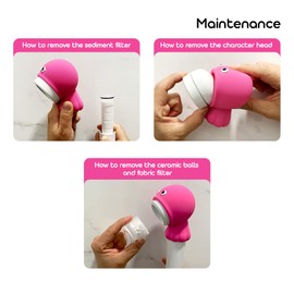 Barumi Livo Handheld Filtered Showerhead for Kids - Octopus Pink | Micro Laser-Cut for Soft Water Spray, Multi-Level Filtration Removes Chlorine and Impurities for Skin and Hair