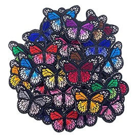 25pcs Lovely Butterfly Patches Embroidery Iron On Appliques(Randomly Color) (Colorful)