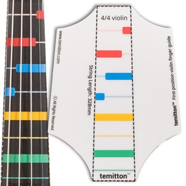 Non-Adhesive Violin Finger Guide for Adult/Kids Beginner, Find the Note Easily and Accurately, Static Cling Sheet, Fingerboard Stickers, Notes practice tape (Type A_Basic, 4/4 full size)