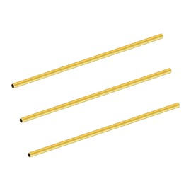 LAVMHAB Round Brass Tube 2.5mm OD x 0.2mm Wall Thickness x 200mm Length, Seamless Round Brass Pipes Tubing for DIY Craft (3 Pcs)