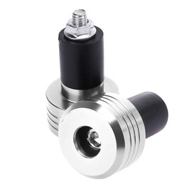 Motorcycle Handlebar Grips, Motorcycle Aluminium Alloy Handlebar Grip End Aluminium Plugs Moto Slider Accessories [Silver]