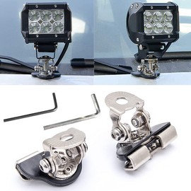 SKTYANTS Hood Bracket, Work Light, Bracket, Fog Lamp, Set of 2, (Φ1.0 to 1.3 inches (25 to 32 mm), 304 Stainless Steel Bracket, No Drilling Required, Easy Installation, Front Light, LED Work Light,