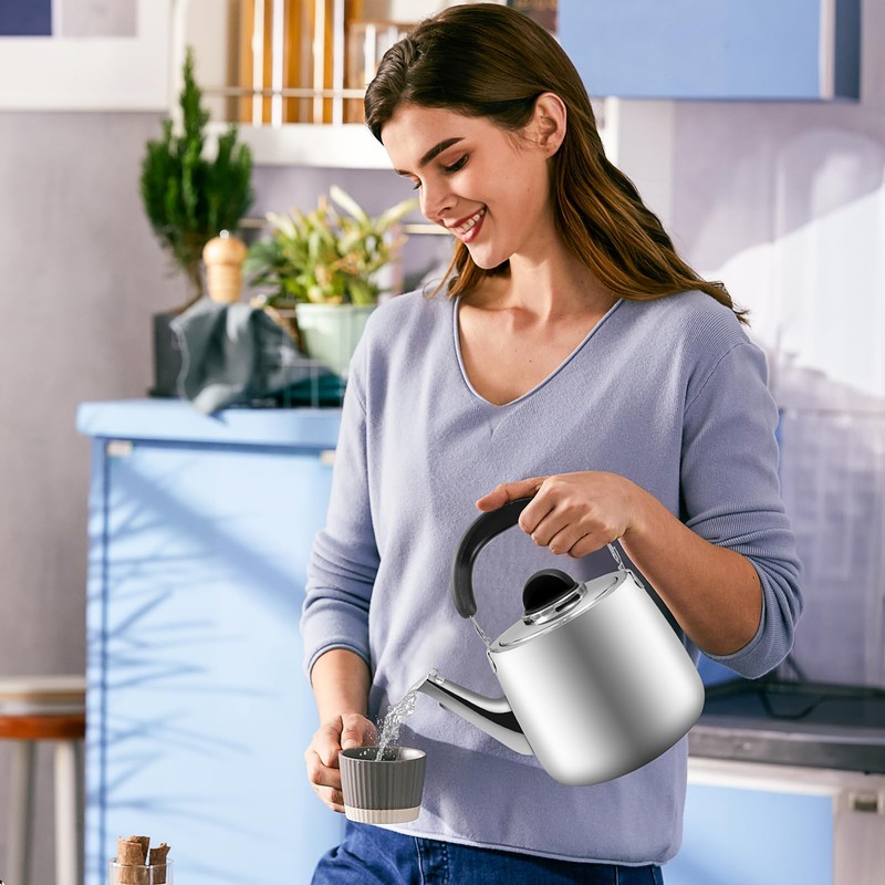 3Quart/3L Stovetop Kettle, Stainless Steel Whistling Tea Kettle with Universal