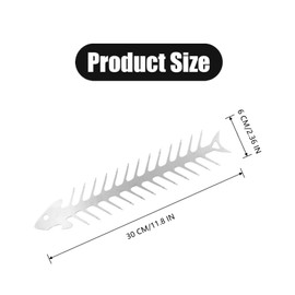 JLEivvi 1 Pcs Grill Stand Tool Unique Kabob Skewers Rack Barbecue Skewer Rack Stainless Steel Fishbone Shape Barbecue Holder for BBQ Grilling Accessories(11.8" L)